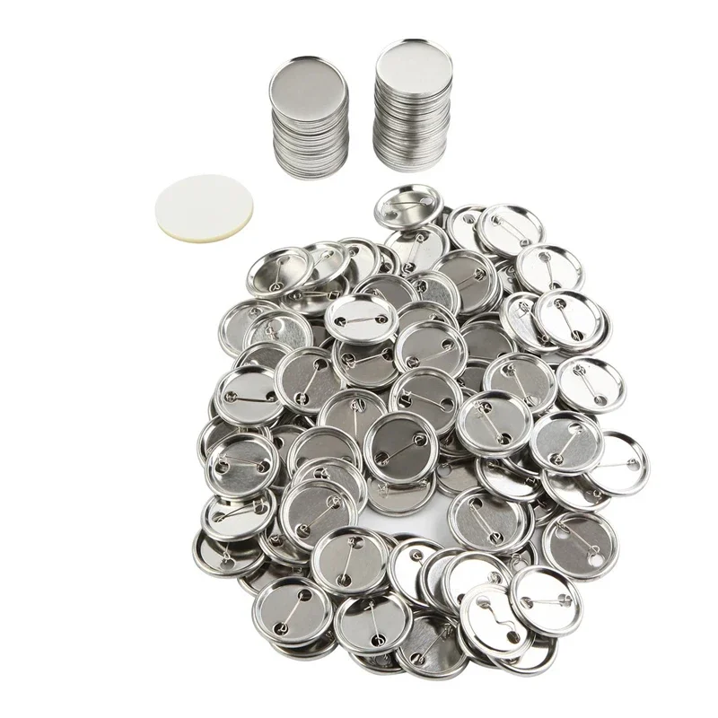 100Set Blank Badge Pin Button Maker Making Parts Supplies 25mm 32mm 37mm 44mm 58mm DIY Button Making Punch Press Machine badge parts