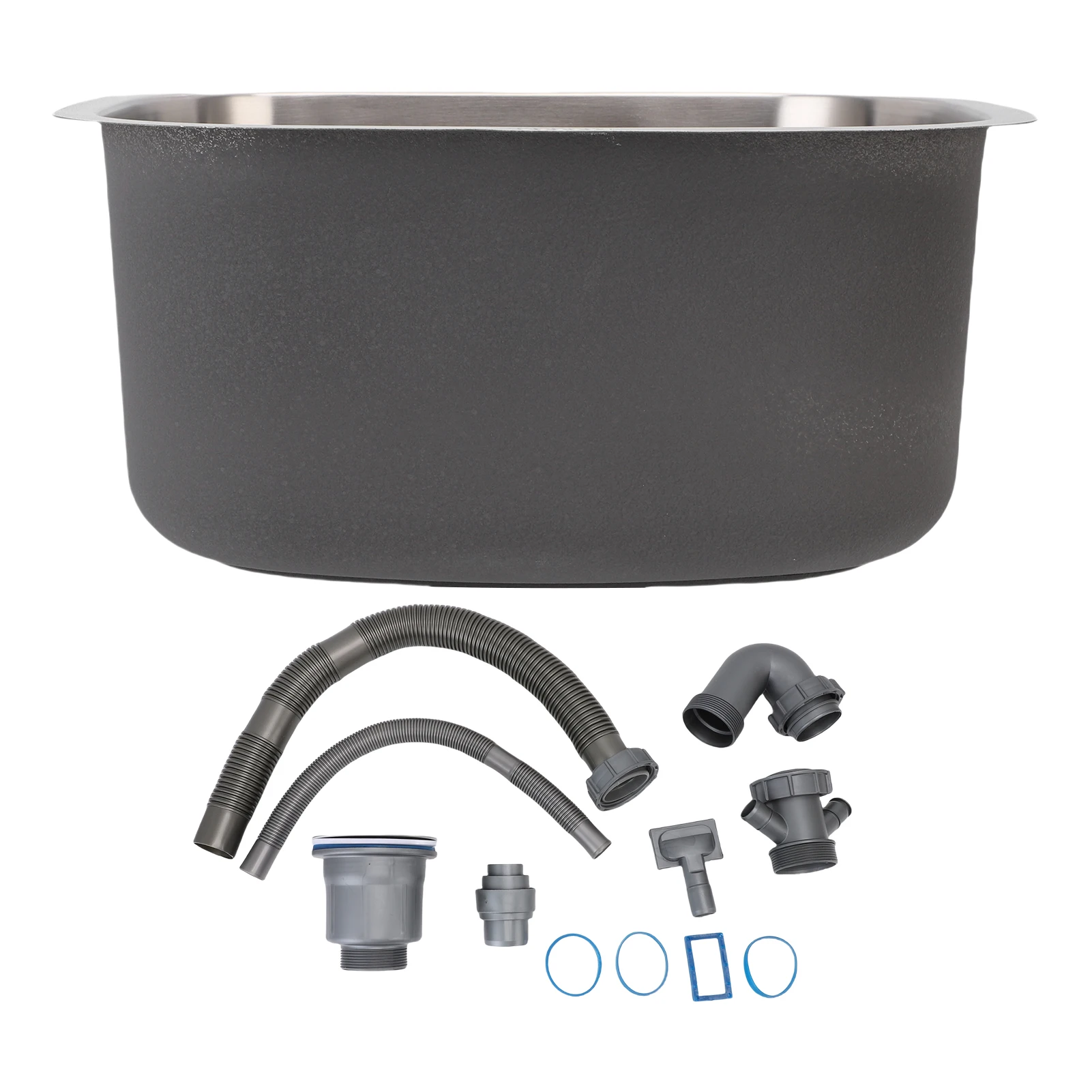 Single Bowl Water Sink 304 Stainless Steel Integrated Undermount Basin Washing Sink for Kitchen Bar Bathroom Undermount Sink