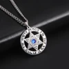 Jeshayuan Star Of David Pendant Necklace With Rhinestone Stainless Steel Hebrew Letter Jewish Talisman Jewelry Necklace