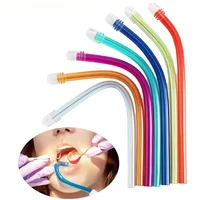 100 pièces/sac Ejecteur de salive dentaire jetable, embout d'aspiration flexible, tube d'évacuation transparent avec tube coloré, outil de soins bucco-dentaires 6