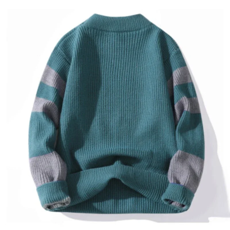Men's Sweater Autumn-winter Thick Warm Shirt Collar Pullover basic sweater