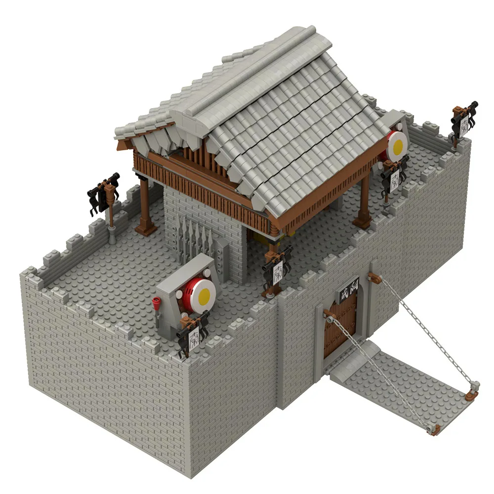 Bausteine Alte China König Armee Soldaten Große Stadt Wand Schloss Bauen MOC Figuren Montieren Kompatibel Spielzeug für Kinder