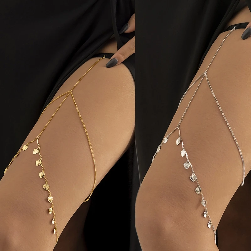

Girls Leg Chain Leg Belt Thigh Chains Solid Color Body Chain for Women