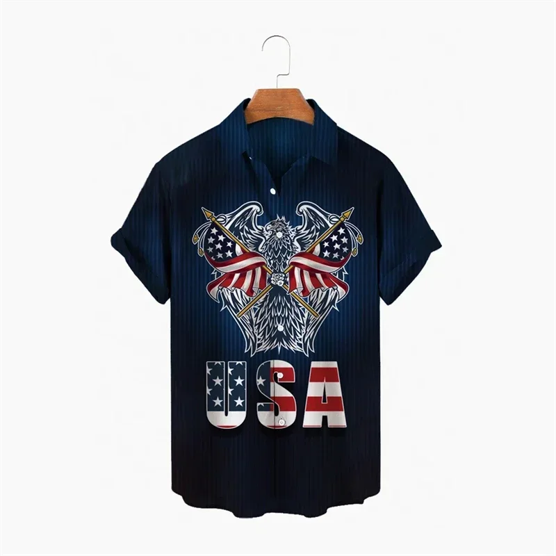 3D Printed Hawaiian Men's Short Sleeve Shirt Short Sleeve Casual Wear American Retro Fashion Harajuku Large Size Men's Shirt