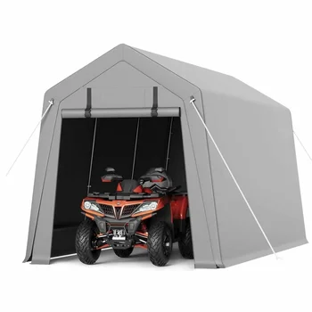 Abri de hangar portable étanche et robuste avec porte enroulable à fermeture éclair pour le rangement extérieur de motos, vélos et outils 1