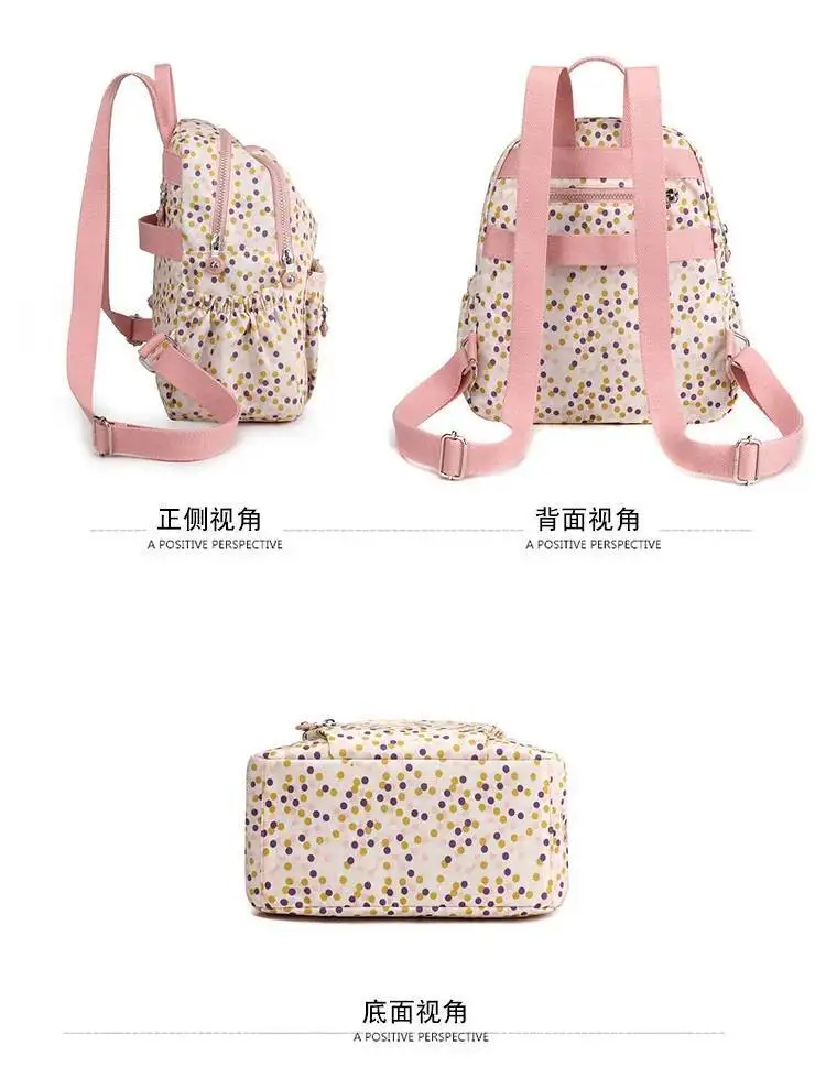 Brief Drucken Ultra-licht Casual Kleine Doppel Schulter Taschen Neueste Nette frauen Rucksack Koreanischen Stil Einfache Nylon Pendler Tasche – Detail 25