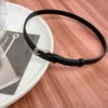 Texture Belt Buckle Neckchain Punk Dark Stackable Leather Unique Y2K Necklace Men Women Simple Choker Jewelry 6