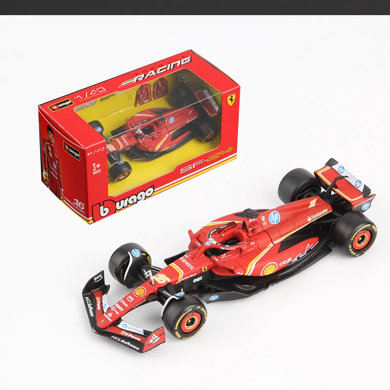 Bburago 1:43 2024 F1 Alloy Car Model Formula Racing Die Cast Toy SF24 RB20 W15 MCL38 Red Bull Mercedes New Season 3