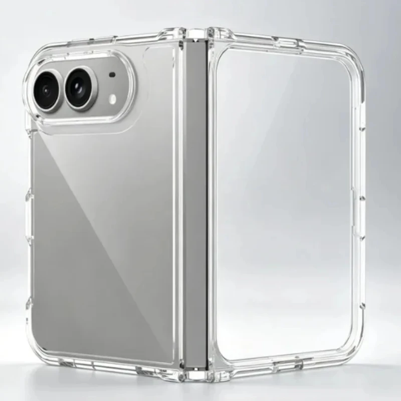 Transparent Shockproof Folding Phone Case with 360-Degree Protection
