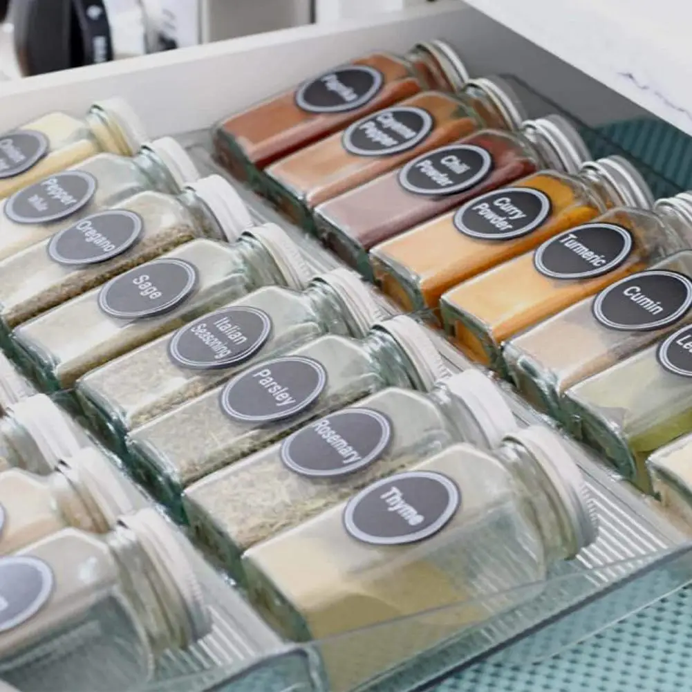 Label Stickers 60Pcs Ronde Vorm Label Stickers Mason Potten Spice Fles Pantry Voedsel Opslag Stickers Waterdicht Herbruikbare Schoolbord Sticke