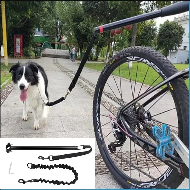 Dog Bicycle Leash Dog Running Walking Leash Removable Elastic Dog Bicycle Leash Metal Extension Elastic Ropes Towing Pet Dogs 3