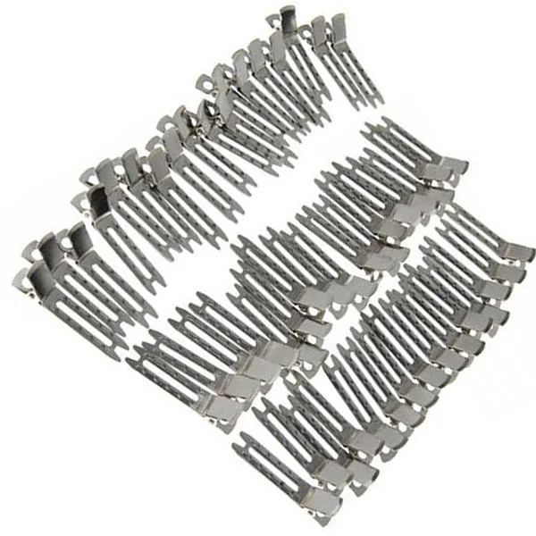 

Double Prong Metal Alligator Clips Hairpins for DIY Hair Bows Silver Stainless Hairdressing Clips Clamp Hair Accessories