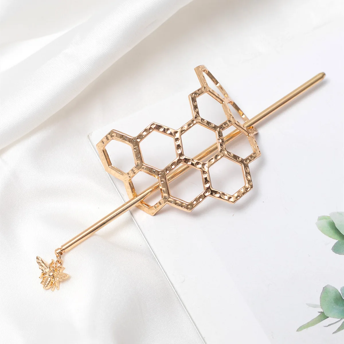 Fermaglio capelli ape e nido d ape in metallo per chignon_voghion.com