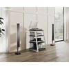 home. Design 4-Tier AV Media Stand Corner Shelf Stand Wooden Corner Shelves Component Cabinet Stereo Rack Audio Tower 3