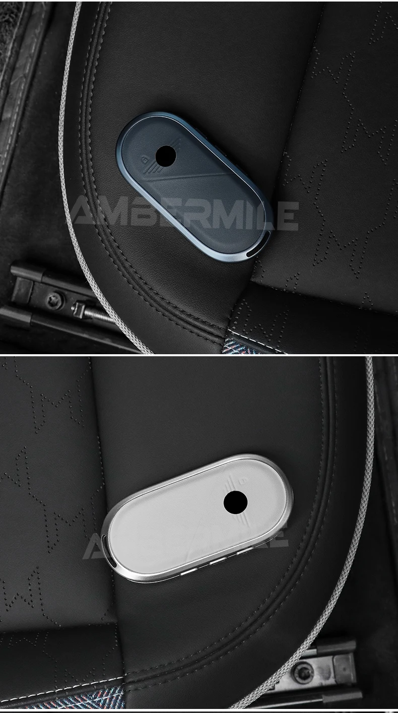 Auto-Fernbedienungsschlüsselhülle für MINI Cooper Countryman U25 J01 J05 F65 F66 2024 2025, Schutzanhänger, Schlüsselanhänger, Metall, Rindsleder – Detail 4