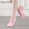 DKZSYIM Women Ballet Shoes Girls Satin Dance Slippers Split Sole Gymnastics Yoga Dancing Shoes Children Adult Ballerina Shoes 1