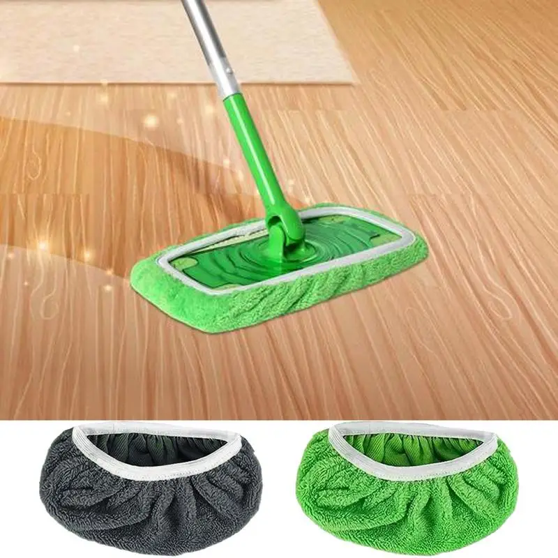 1pcs Wet & Dry Cleaning Cloths Reusable Microfiber Mop Pads Green Furniture Flooring Mop Head Replacement Washable Rag Towel
