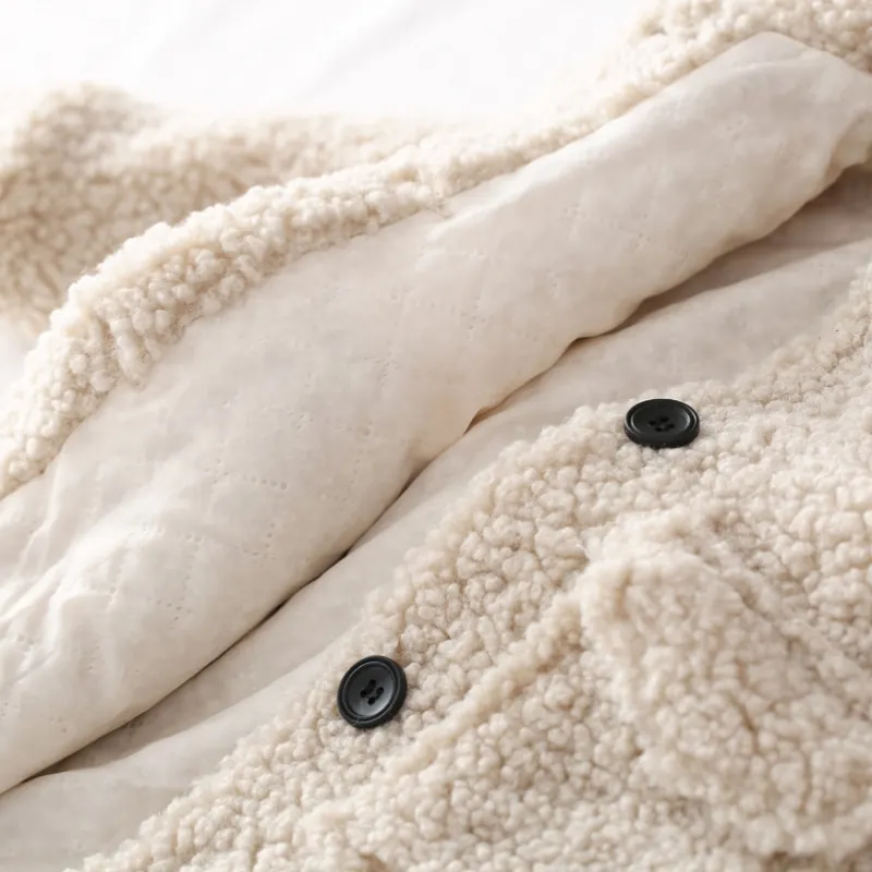 Baby Girl Boy Winter Jacket Thick Lamb Wool Infant Toddler Child Warm Sheep Like Coat Baby Outwear Cotton 1-8Y