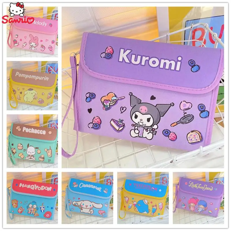 

Сумка для хранения Sanrio Little Twinstars Kuromi с аниме-фигуркой, милый мультяшный ручной мешок большой емкости, почточко, подарок для девушек