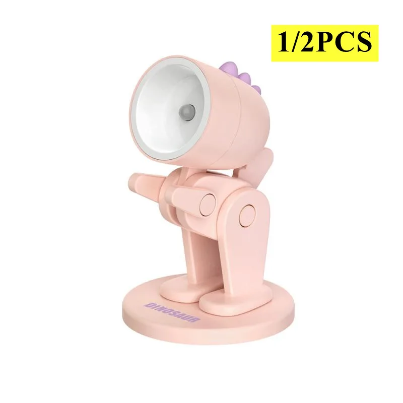 

Magnetic Mini LED Night Lights Cartoon Cute Dinosaur Shape Night Lights Adjustable Bedroom Bedside Reading Lighting With Battery