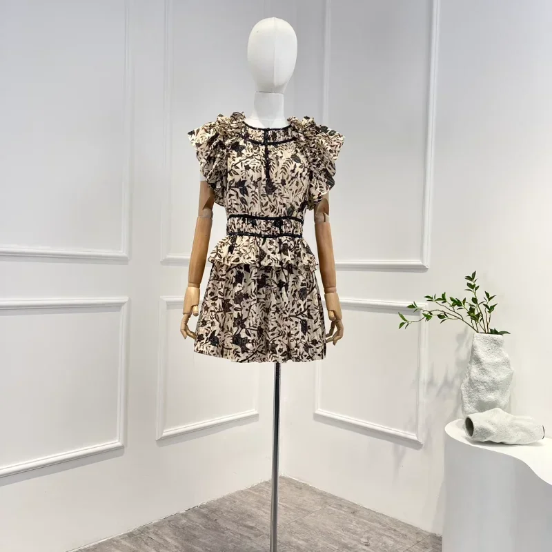 

Женский пляжный костюм с цветочным принтом, пляжный костюм высокого качества с оборками, новинка весны-лета 2022