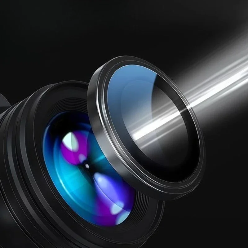Aluminum Alloy Glass Camera Lens Protector - Clear Back Lens Protective Film Case