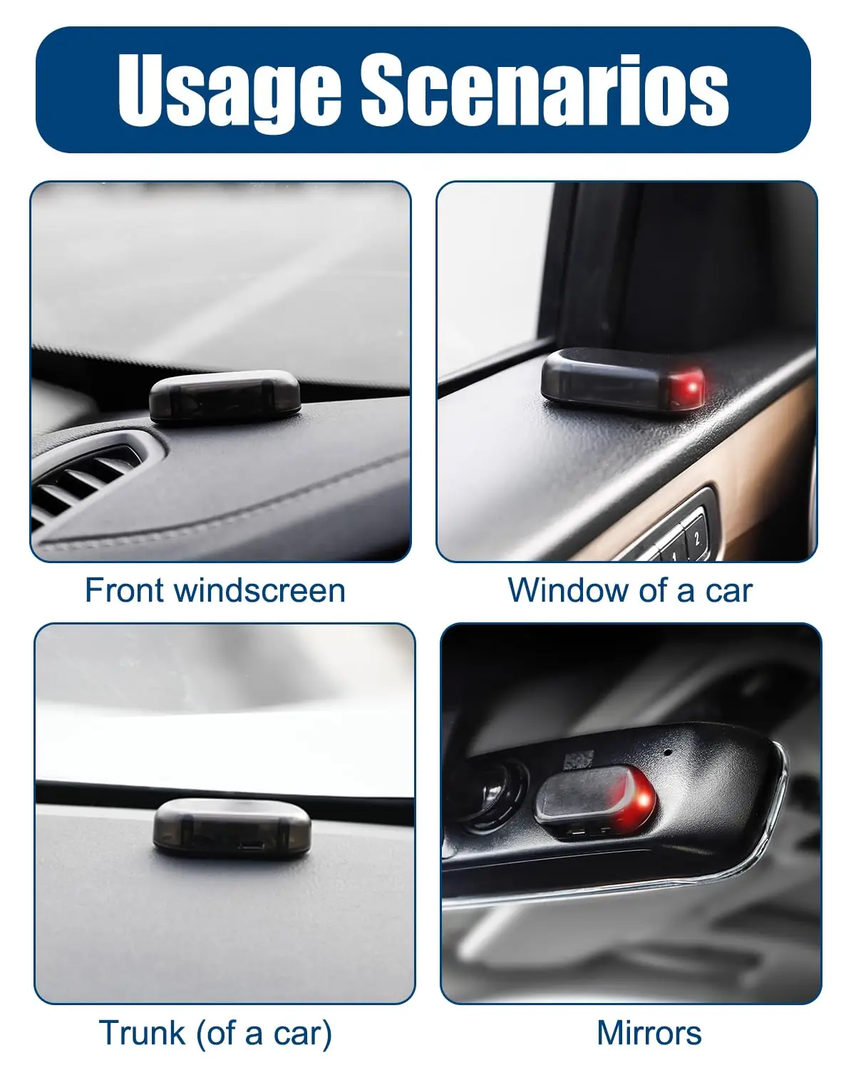 Solar-Powered LED Car Security Light - Wireless Anti-Theft Warning Lamp