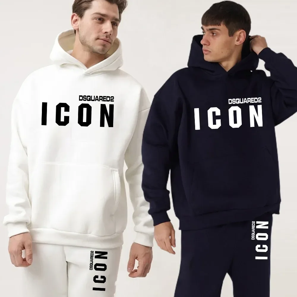 

Newest Men Fashion Luxury Warm Tracksuits Casual Long Sleeve Hoodie+Pants Sets Male Pullover Outdoor Sportswear Y2K Suit Clothes