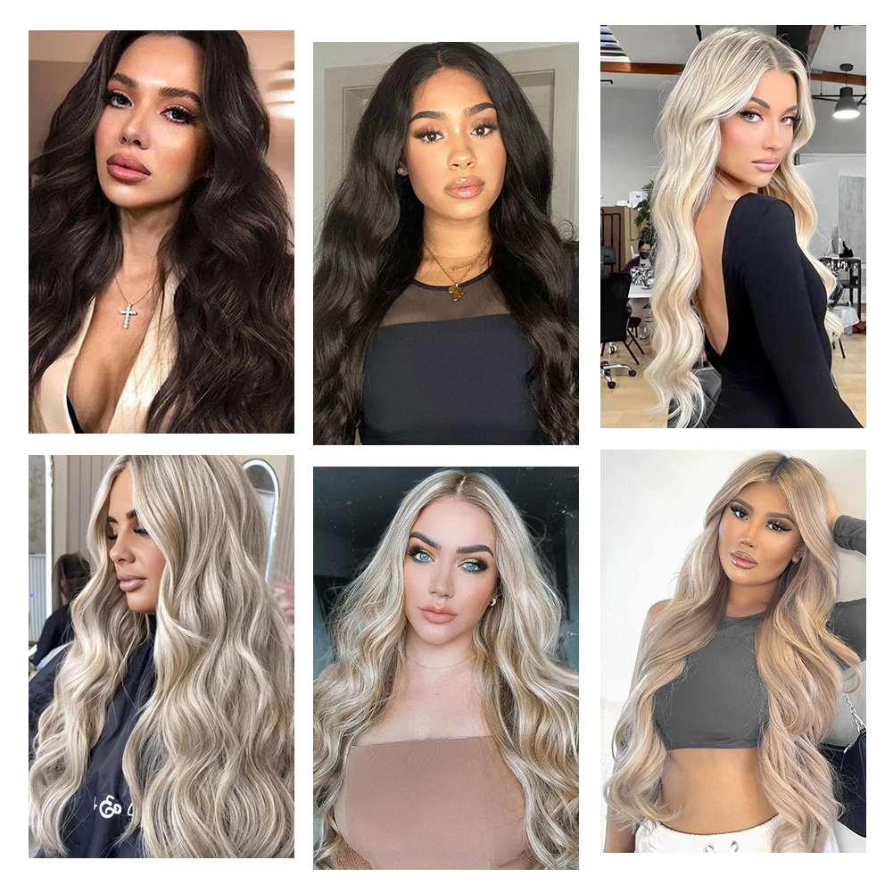 Bellqueen 26 Inches Body Wave Hair Bundles Synthetic Paquete De Pelo Sintético Tissage Blonde Hair Weaving Extension images - 6