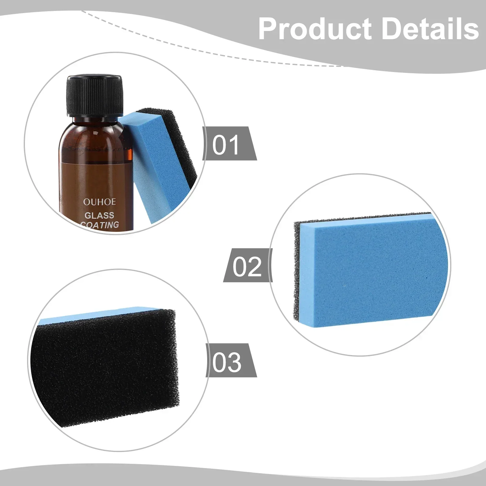 Front Windshield Ceramic Coating Car Care Ceramic Coating Front Windshield Sponge Wipe Sunroof