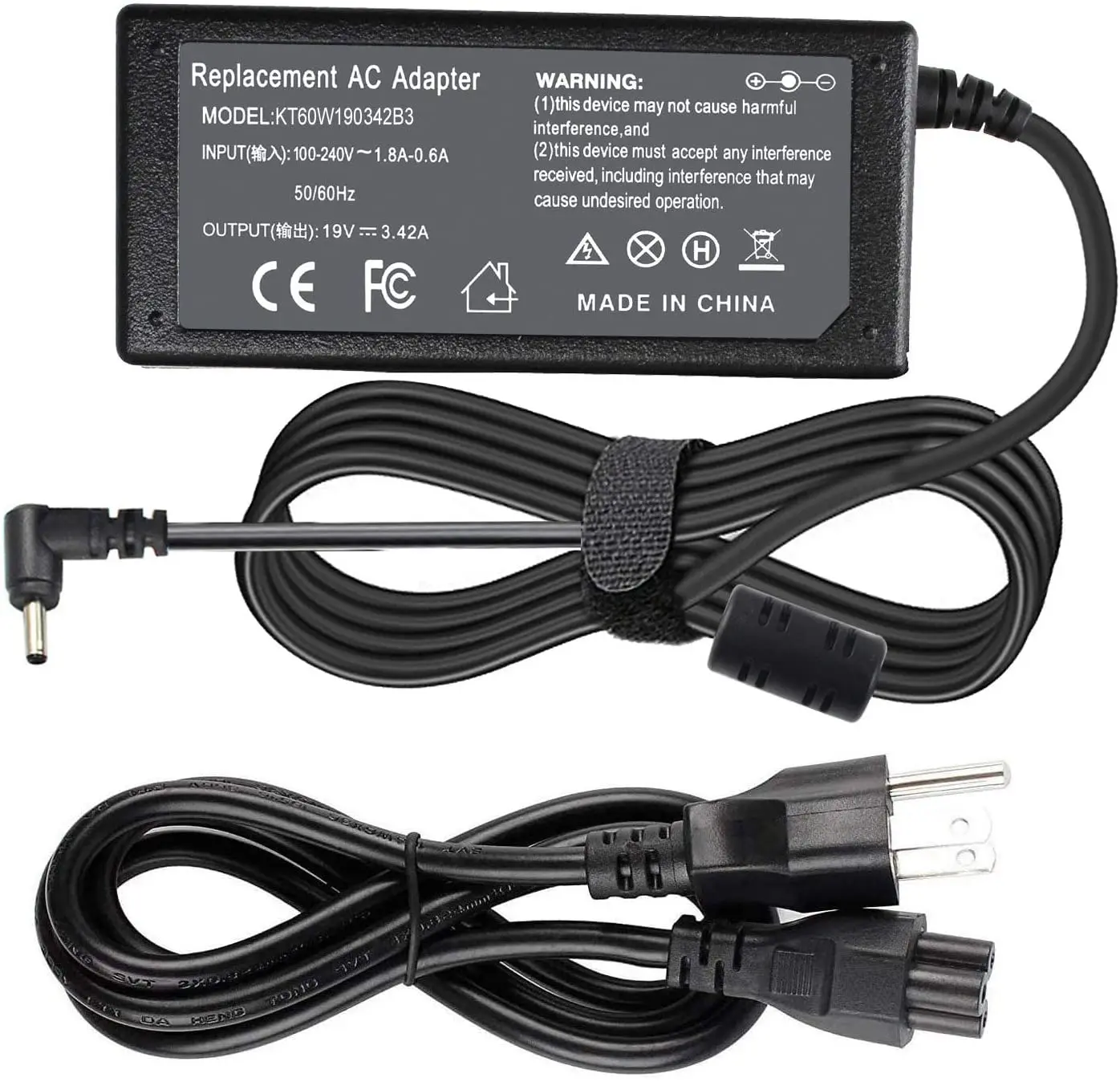 Ac Adapter Laptop Charger Power Supply 19V 3.42A 65W For Acer Chromebook/Flagship 11 13 14 15:CB3 111 131 132 431 532