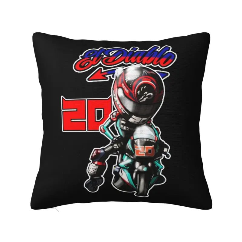 Fodera Per Cuscino Fabio Quartararo Di Lusso 40X40Cm Soft Motorcycle Rider El Diablo Cuscino Per La Decorazione Della Federa Quadrata Dell'Auto