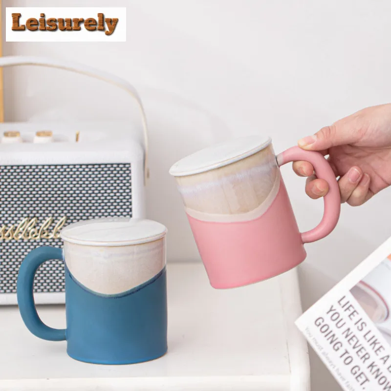 450ml Mountain And Sea Painting Scroll Coffee Mug Milk Cup Afternoon Tea Mug Household Coffee Milk Pot Personal Office Water Cup