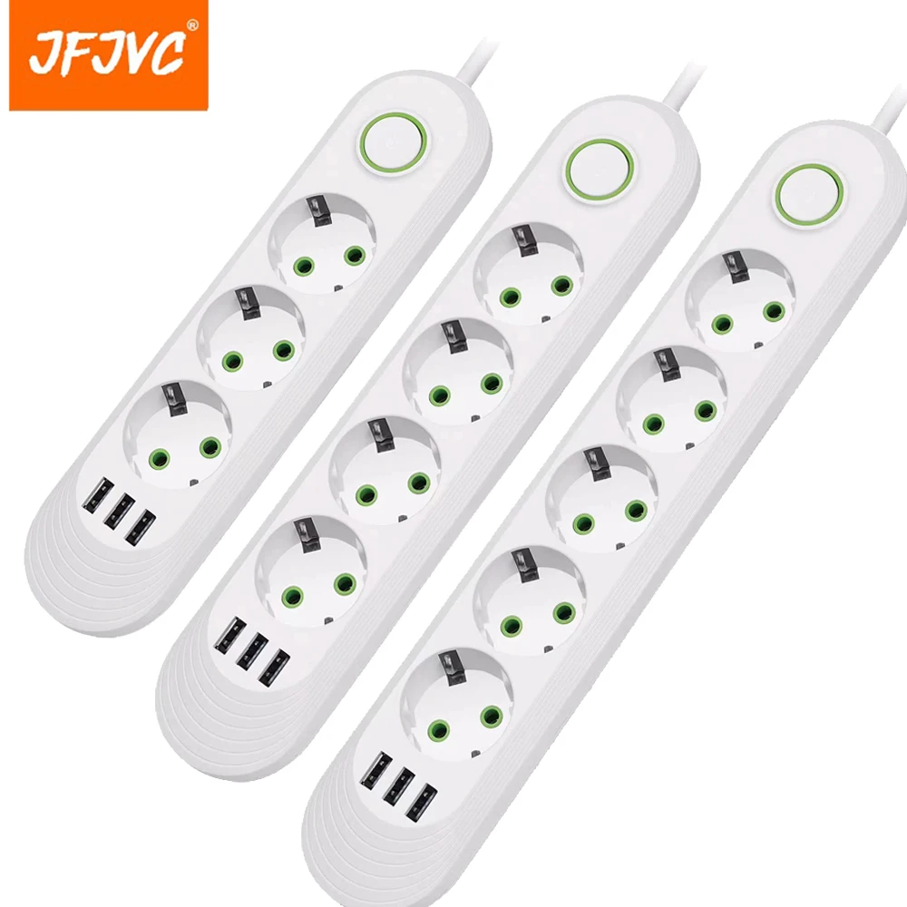 EU Plug AC Outlet Smart Home Multiprise Power Strip Extension Cord ...