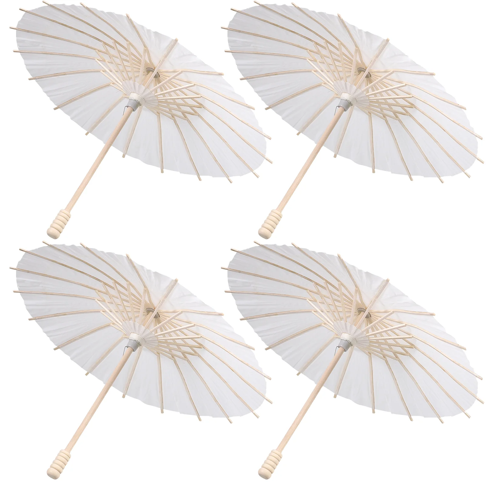 Children Dance Umbrella Kids Fashion Accessory Wedding Paper Parasol Wooden Frame Sweet Umbrella 4pcs