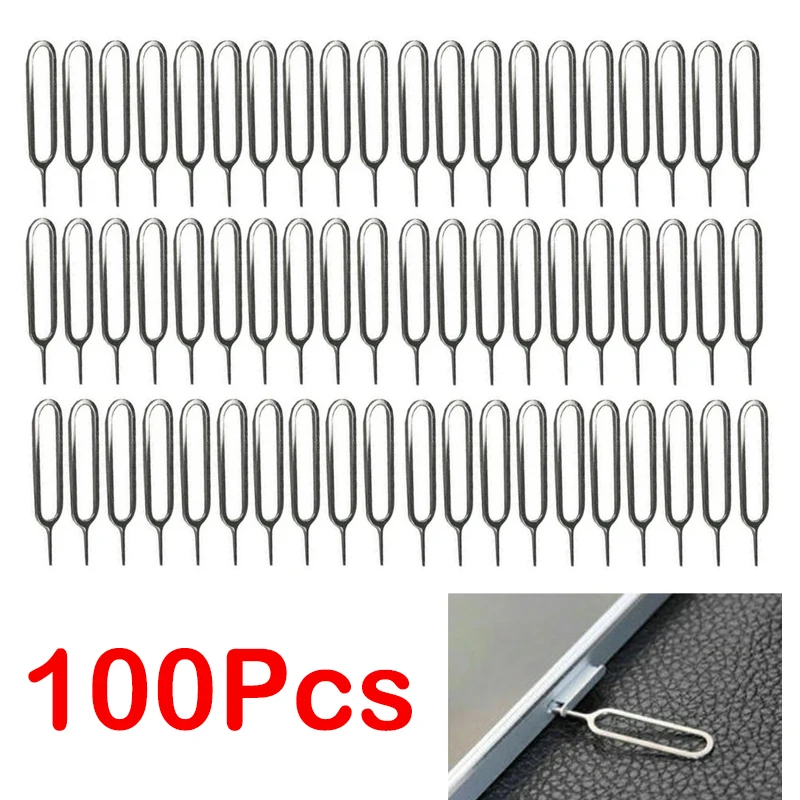 100/1pcs Universal Mobile Phone SIM Ejector Tool Eject Sim Card Tray Open Removal Pin Needle Key Tool for IPhone Samsung Xaiomi