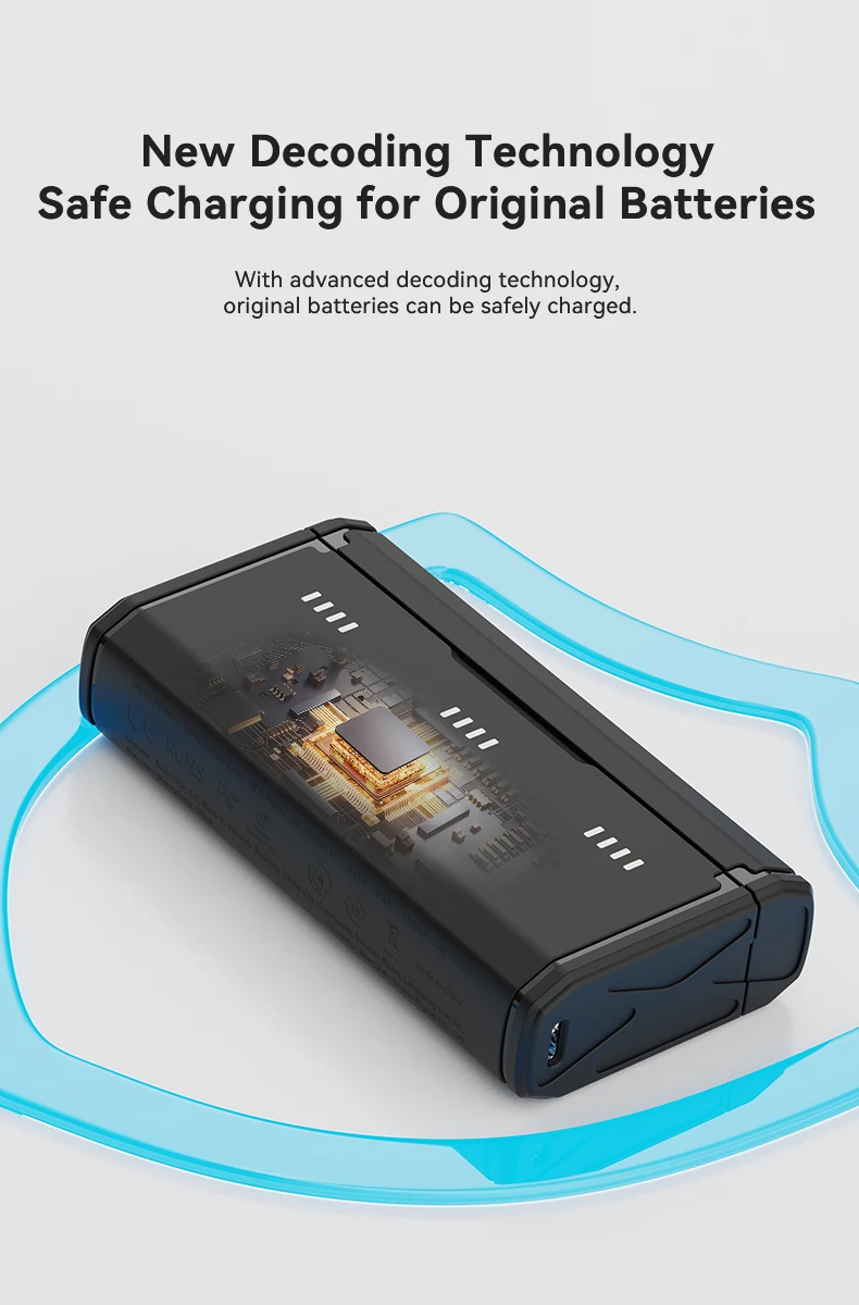 TELESIN Pocket Charger For Hero 13 TF Card Storage 3 Slots Battery Fast Chargin