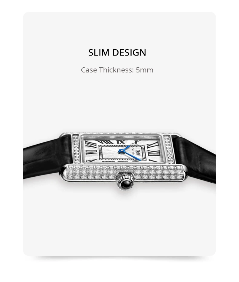 Schweiz KARNEVAL Retro Damen Uhr Schlanke Quadratische Quarz Uhren Frauen 2024 Diamant Lünette Leder Band Wasserdicht Montre Femme_voghion.com