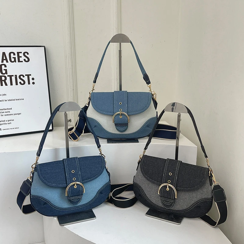 denim saddle bag for women