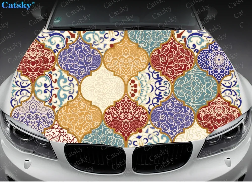 

Ethnic Style Printstyle,Mandala,Car Floor Mats,Car hood wrap lion decal, bonnet vinyl sticker, CUSTOM made to Fit Any Car