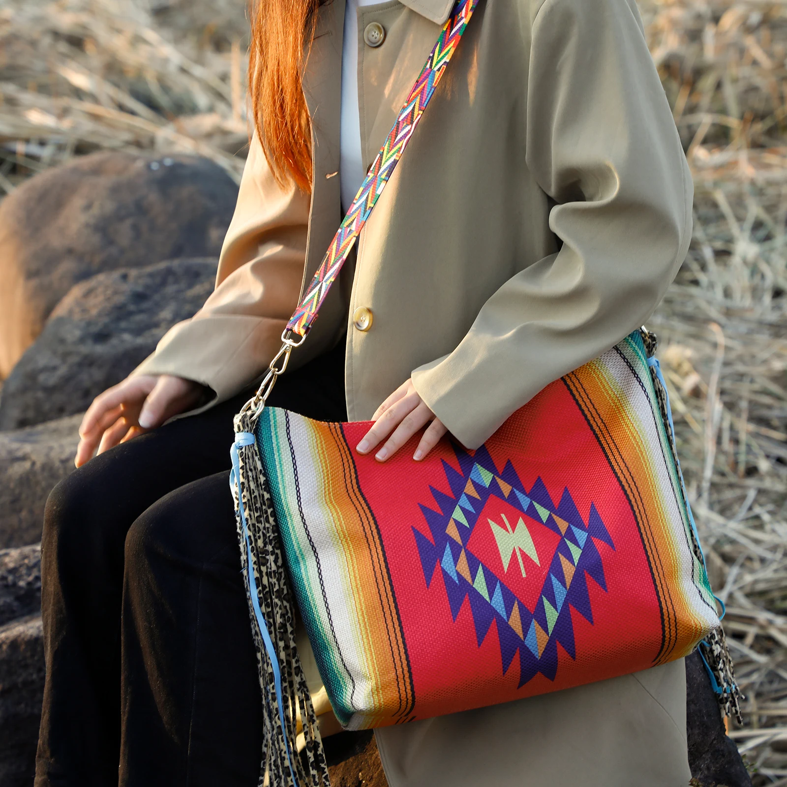 STS Ranchwear Mojave Sky Nellie Serape Aztec Fringe Bag STS31829 | Painted  Cowgirl Western Store