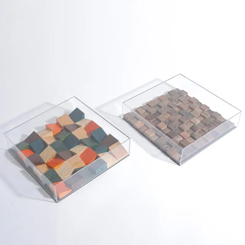 

Home Creative Personality Simplicity Modern Square Wooden Block Combination Living Room Tabletop Decoration Ornaments Crafts