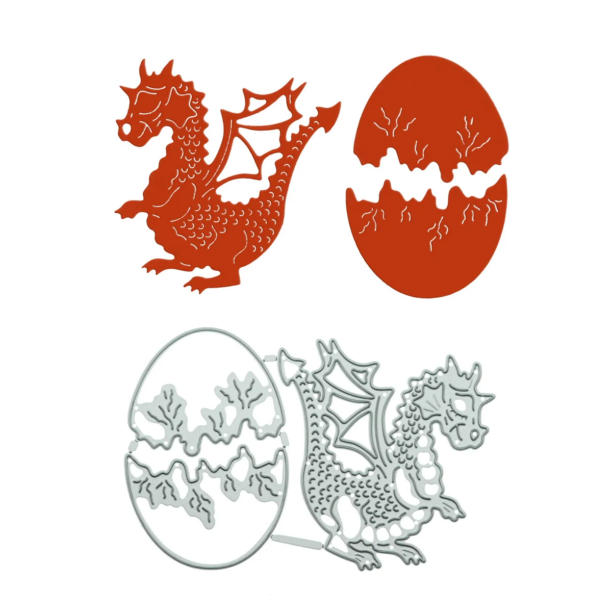 Cartoon Dragon Egg Pattern Metal Cutting Die Cut Stencil Scrapbooking Diy Paper Card Craft Decorating Template Mold Embossing