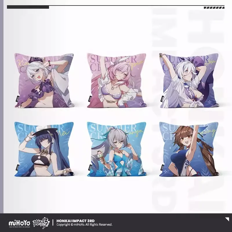 

New Game Honkai Impact 3 Anime Peripheral Elysia Li Sushang Halloween Cosplay Leisurely Summer Series Square Throw Pillows