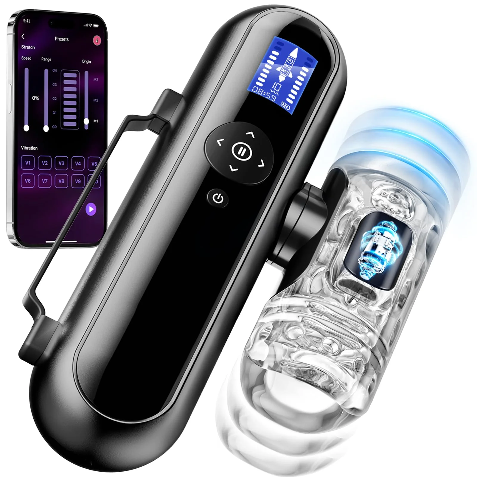 Male Masturbator Mens Sex Toy With10 Thrusting Vibrating Speeds Adult Sex Toy APP Control Sex Machine Sex Toys for Men