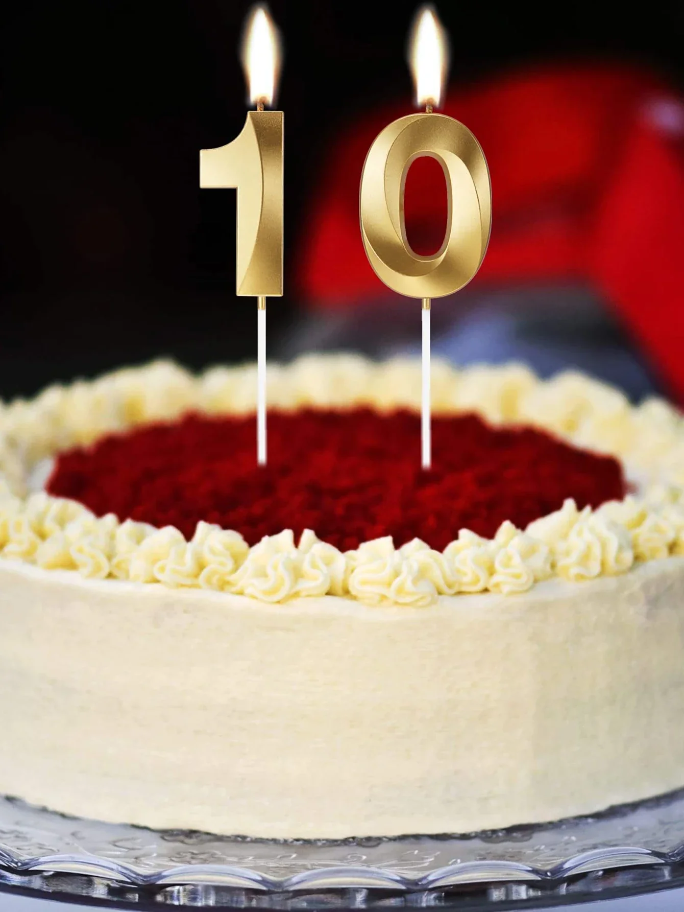 Birthday candles, cake digital candles, sparkling cake top