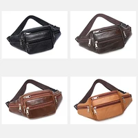Sac de taille en cuir PU pour hommes, sac de ceinture, sac banane en cuir artificiel, petits sacs à bandoulière de luxe à la mode pour hommes 6