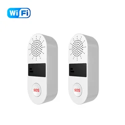 Smart WiFi Alarm System with 130dB Sound & Light Alerts, Voice Activation, and App Remote Control (WIFI 2pcs)