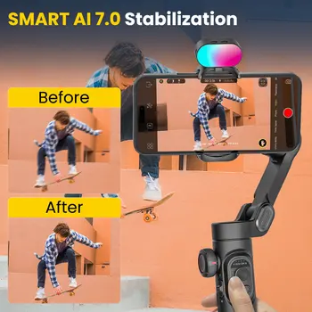 AOCHUAN Smart XE Combo Phone Gimbal Stabilizer with Extension Rod 3-Axis Phone Gimbal Stabilizer For iphone and Android phone 2