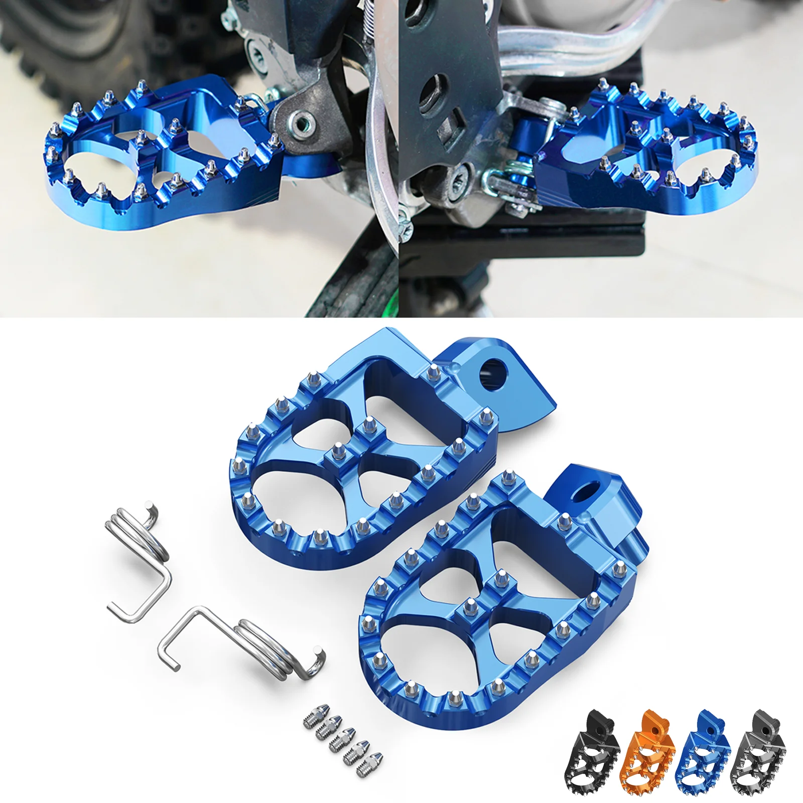 

NiceCNC Foot Pegs Footrests For Husqvarna TE FE 150 250 300 350 400 450 501 2014-2016 TC125 FC250-450 2014-2015 TC250 FS450 TC85